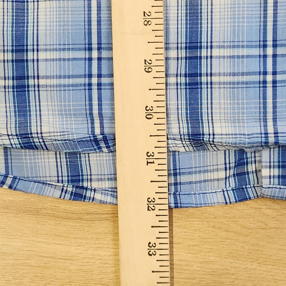 Wrangler Western Shirt Mens 3XL Blue Plaid Pearl Snap Long Sleeve Cowboy Casual - Picture 7 of 9